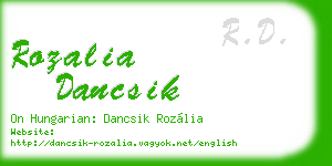 rozalia dancsik business card